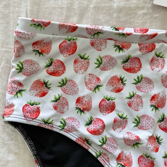 Pink Desert High Waist Bottoms Strawberry Print - Picture 4 of 5